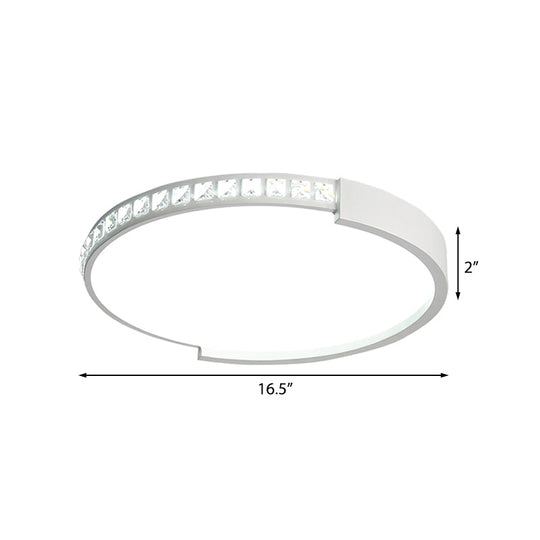 16/19.5/20.5 Wide Crystal Led Flush Mount Ceiling Light For Bedroom And Living Room