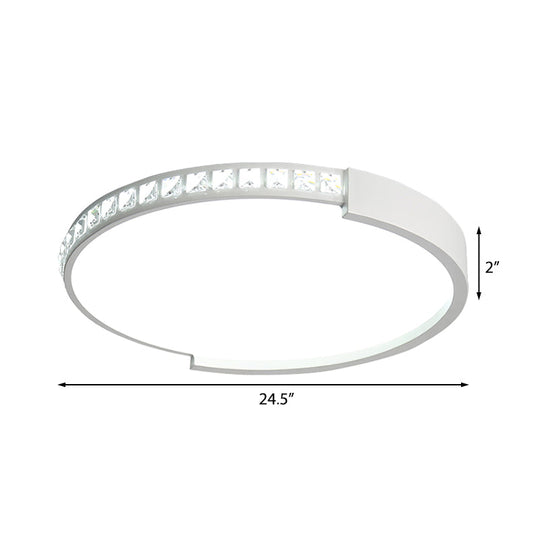 16/19.5/20.5 Wide Crystal Led Flush Mount Ceiling Light For Bedroom And Living Room