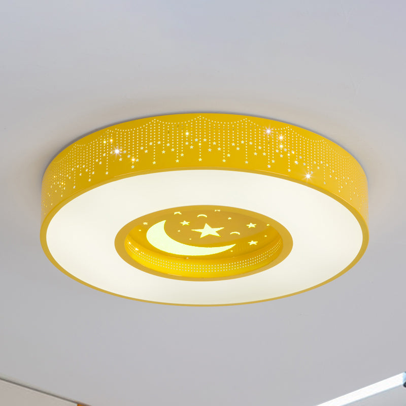 Macaron Acrylic Led Ceiling Lamp - Blue/Yellow/Green 16’/19.5’/23.5’ Round Flush Mount