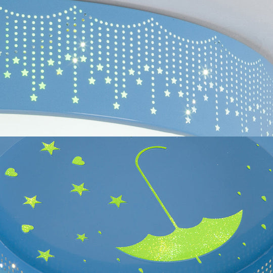 Macaron Acrylic Led Ceiling Lamp - Blue/Yellow/Green 16’/19.5’/23.5’ Round Flush Mount