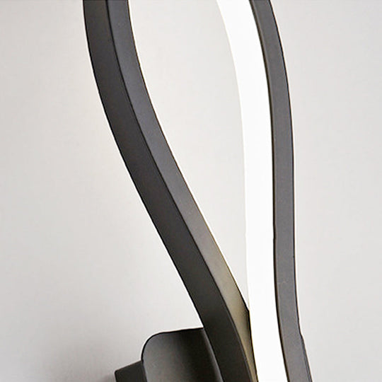 Modern Acrylic Twist Wall Light Sconce In Black/White - Neutral/Warm/White