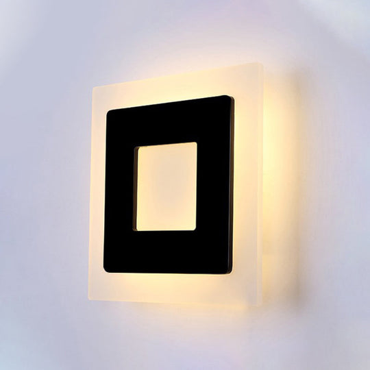 Modern Square Acrylic Led Sconce Light For Living Room Wall Lighting In Warm/White White / Warm