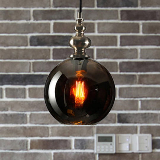 Modern Stylish Clear/Smoke Gray Dimpled Glass Pendant Lamp - 8’’/10’’ W Global Shade