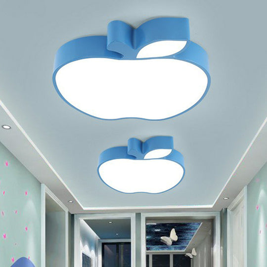 Blue Apple Kindergarten Led Cartoon Ceiling Flush Light