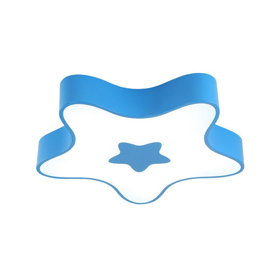 Cartoon Led Acrylic Star Flush Ceiling Light For Childrens Bedroom Blue / 11