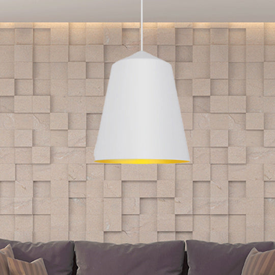 Contemporary 6/13 Wide Bell Pendant Light - Elegant Metal Design 1 Black/White Ceiling Hanging