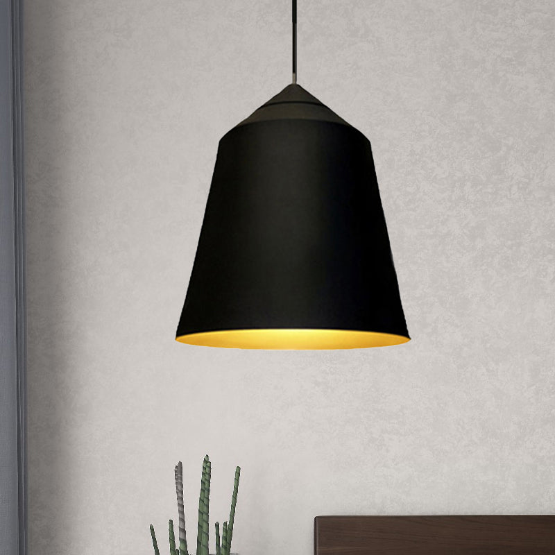 Modern Metal Bell Pendant Light - 6’/13’ Wide 1 Black/White Hanging Ceiling Lighting