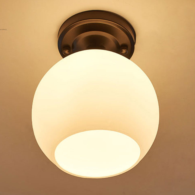 Rustic Metal Small Ceiling Lamp - Black Finish With Shaded Design For Corridors Flush Mount Light /