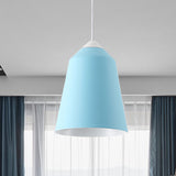 Minimalist Bell Pendant Light - White/Blue/Gold 1-Light Hanging Ceiling Fixture Blue