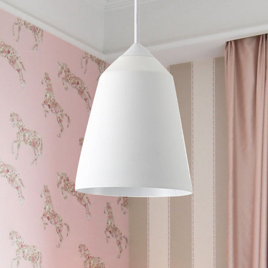 Minimalist Metal Bell Pendant Lighting - 1 Light White/Blue/Gold Ceiling