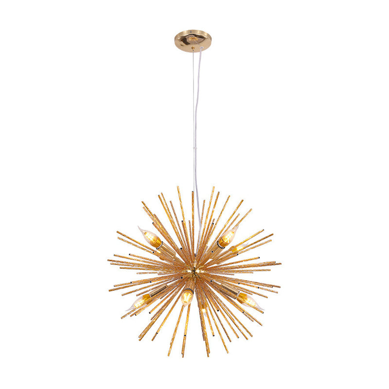Hedgehog Chandelier With Minimalist Metal Design For Stylish Living Room Lighting Gold / 22