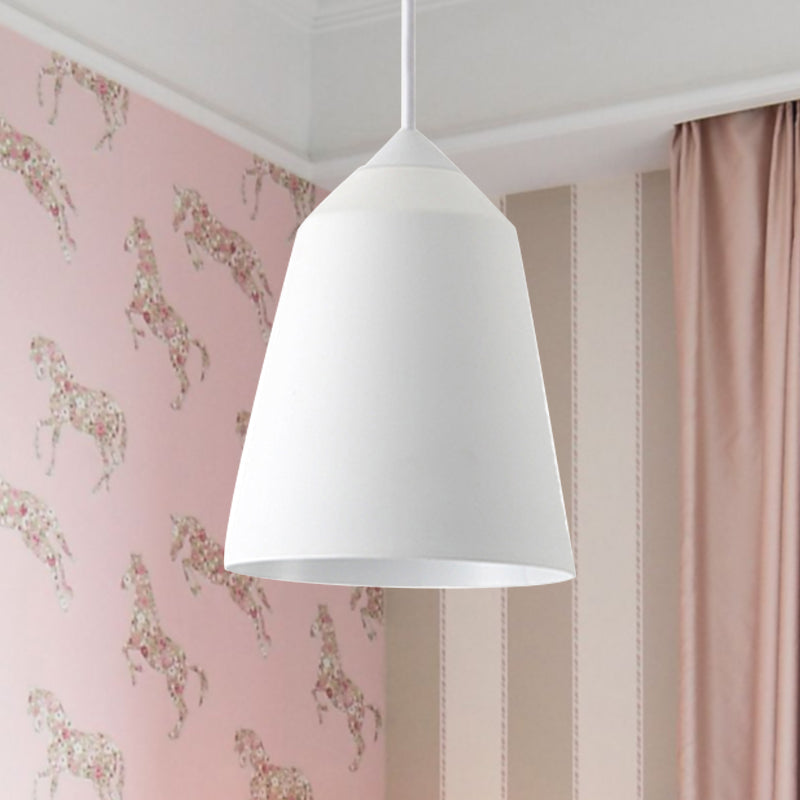 Minimalist Bell Pendant Light - White/Blue/Gold 1-Light Hanging Ceiling Fixture