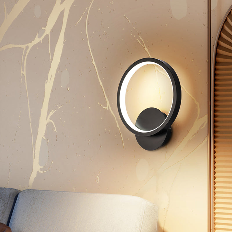 Modern Led Wall Sconce With Nordic Geometric Design In Grey Metal