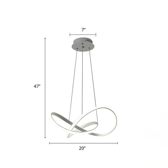 White Acrylic Led Chandelier Pendant For Dining Room Decor / 20