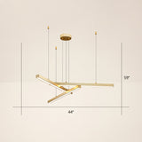 Adjustable Line Art Pendant Lamp: Minimalist Metal Led Chandelier For Bedroom Ceiling 3 / Gold White