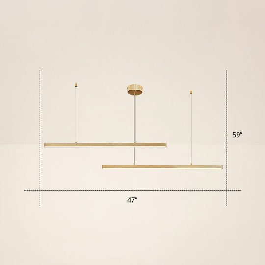 Adjustable Metal Line Art Led Pendant Lamp For Minimalist Bedroom Ceiling 2 / Gold Third Gear