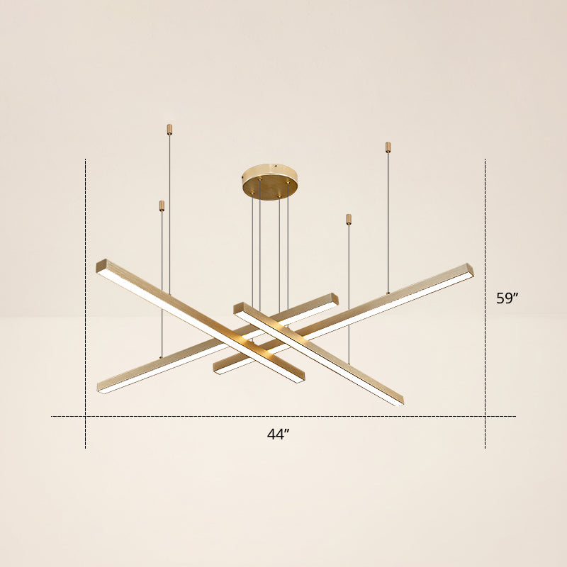 Adjustable Metal Line Art Led Pendant Lamp For Minimalist Bedroom Ceiling 4 / Gold Third Gear