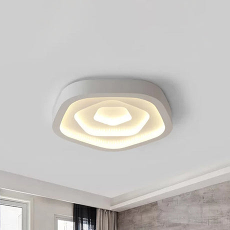 Nordic Style Led Flush Mount Bedroom Ceiling Light With Rose Shade - Perfect For Kids White / 20.5’