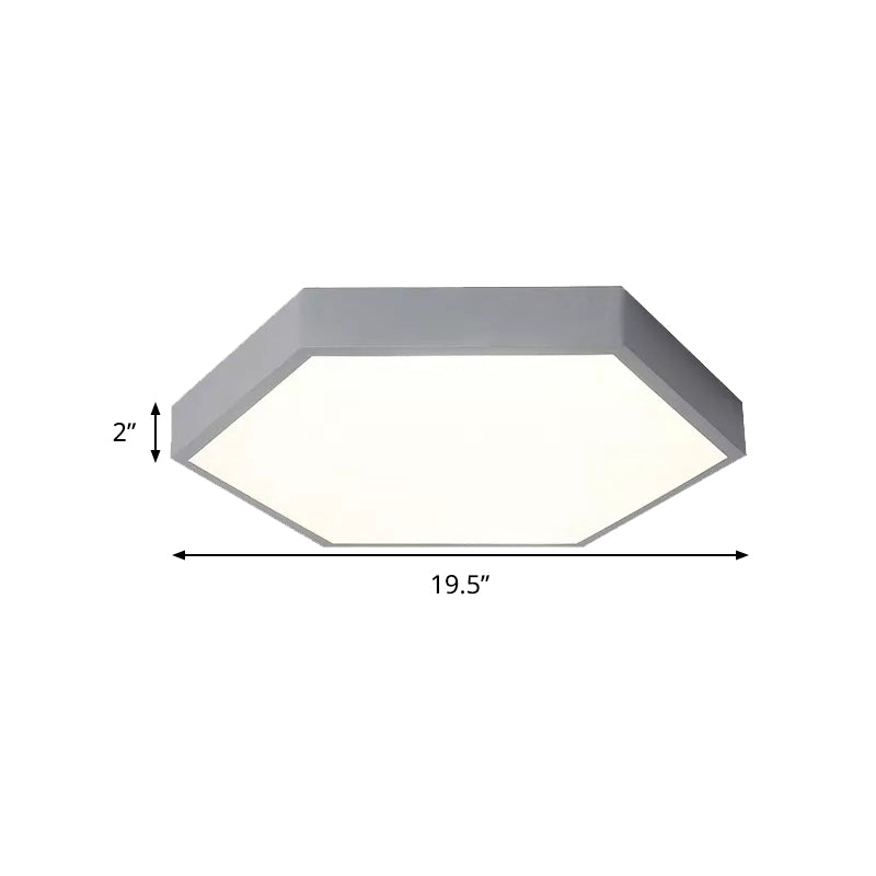 Modern Led Ceiling Light For Child Bedroom With Hexagon Shade