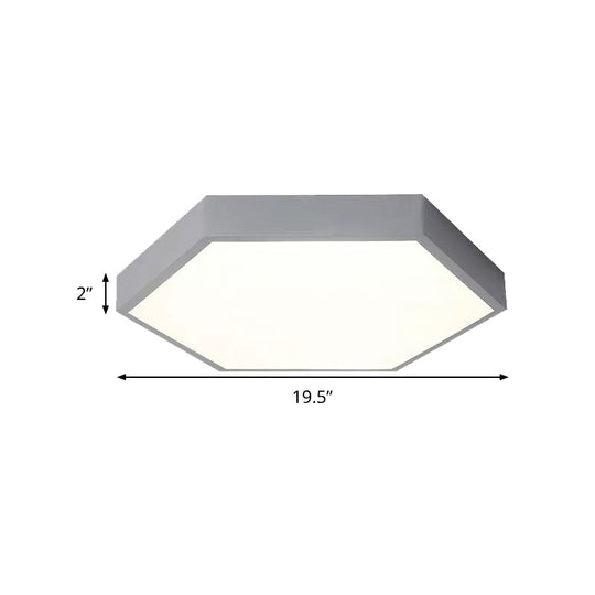 Modern Led Ceiling Light For Child Bedroom With Hexagon Shade