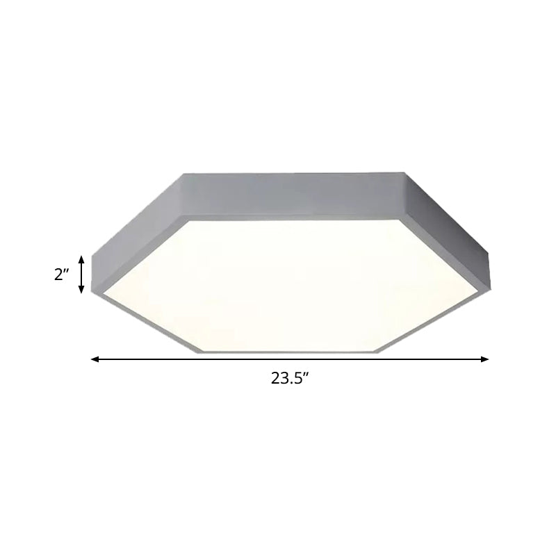Modern Led Ceiling Light For Child Bedroom With Hexagon Shade