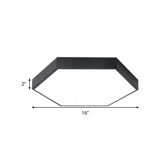 Modern Led Flush Mount Ceiling Light For Bedroom With Acrylic Hexagon Shade
