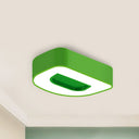 Kid’s Led Candy Colored Ceiling Light For Kindergarten: Brighten Up The Classroom Green / 18’ White