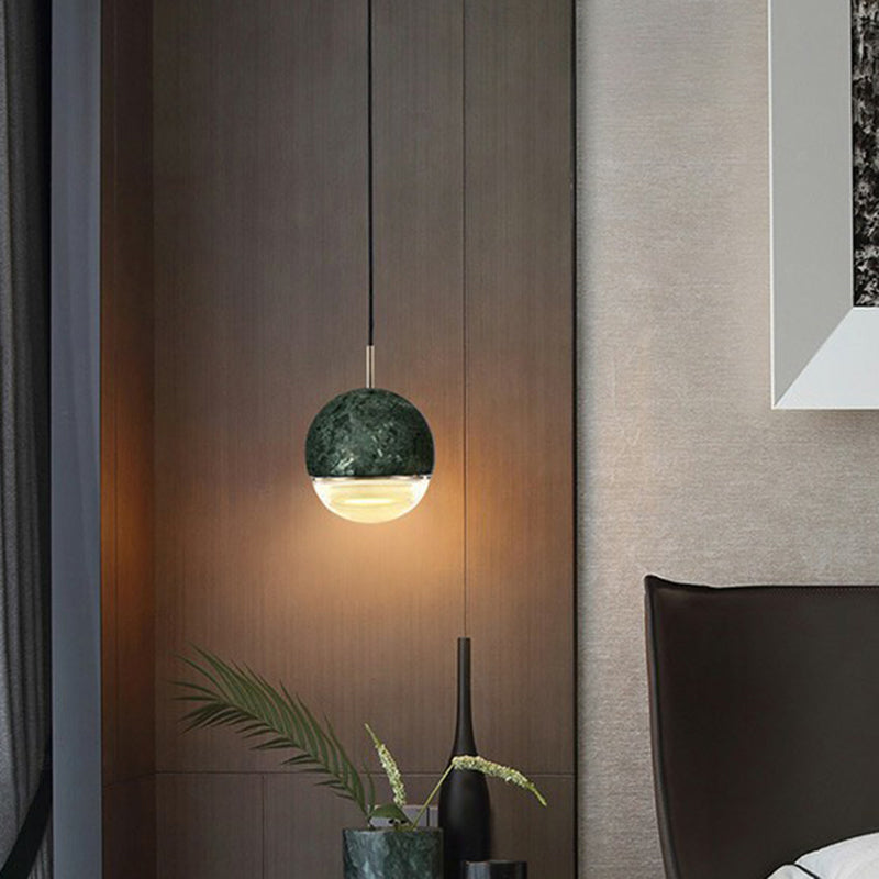 Modern Led Hanging Lamp With Nordic Marble Design - Perfect For Dining Room And Ceilings Glass
