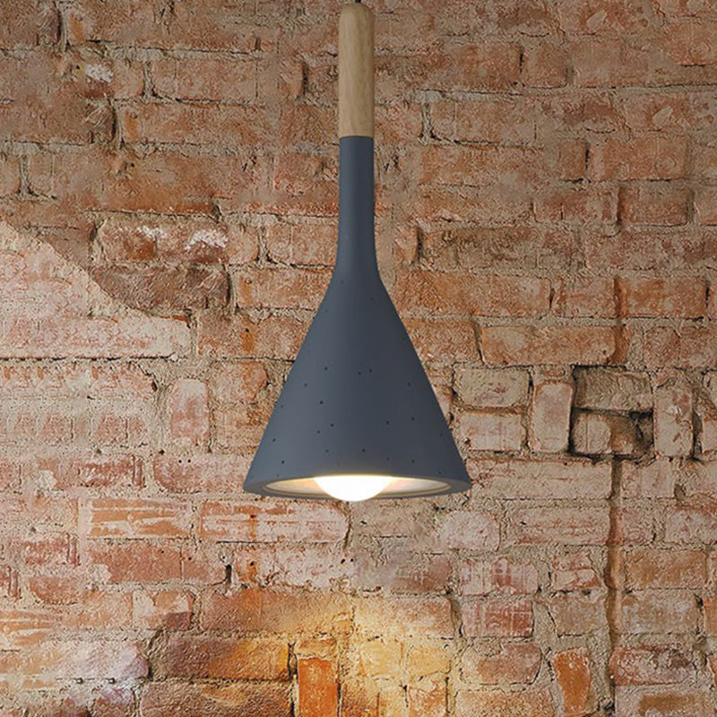 Modern Nordic Pendant Lamp With Funnel Shape - Resin 1 Head Cement Look