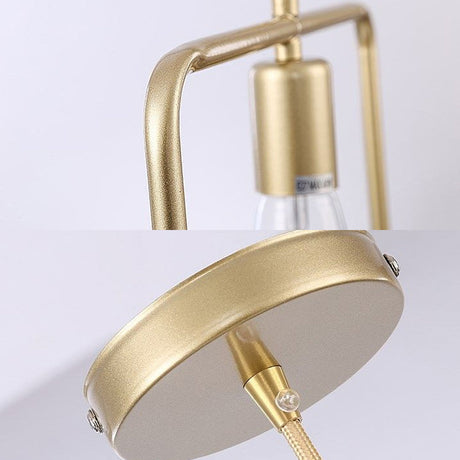 Gold Geometric Pendant Light - Nordic Metal Dining Room Suspension