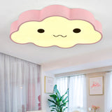 Pink Cloud Ceiling Light For Kids Room Or Study - Metal Fixture / White