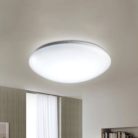 Minimalist Circular White Ceiling Light Fixture With Acrylic Shade - Sizes Available / 7.5