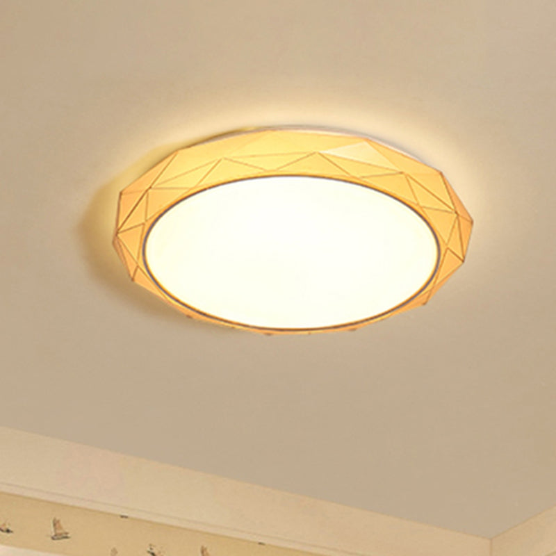 Nordic Diamond Flush Ceiling Light With Led 16’/19.5’ Diameter In White/Pink/Blue Shades Gold /