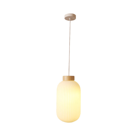 Moderne asiatische Pendelleuchte mit Papierschirm – weiße Kapsel-/Trommel-Deckenleuchte für den Flur – Größen: 5,5"/8"/12" breit