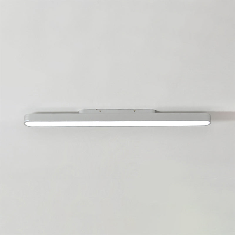 Modern Black/Silver Oval Led Flush Light For Office - 23.5’/35.5’/47’ Wide