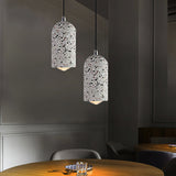 Cement Designer Cylinder Pendant Light Fixture - White/Red/Blue Dining Room Hanging Lamp White