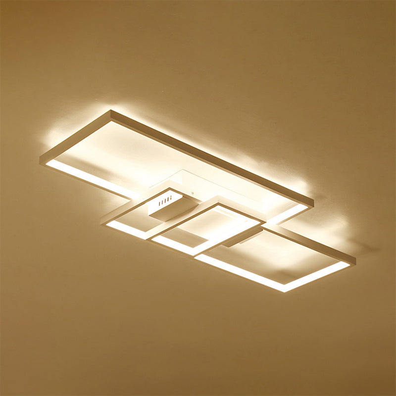 Contemporary Acrylic Led Flush Ceiling Light - 33.5’/41’ Wide Flushmount Lighting In