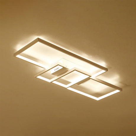 Contemporary Acrylic Led Flush Ceiling Light - 33.5/41 Wide Flushmount Lighting In Black/White