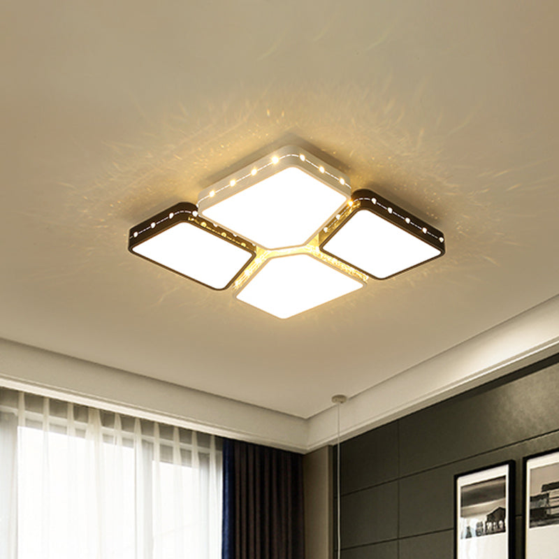 Modernist Style Acrylic Flush Mount Bedroom Lighting - 19.5/23.5 Square Led Ceiling Light In White