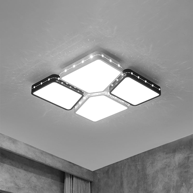 Modernist Style Acrylic Flush Mount Bedroom Lighting - 19.5’/23.5’ Square Led Ceiling Light In