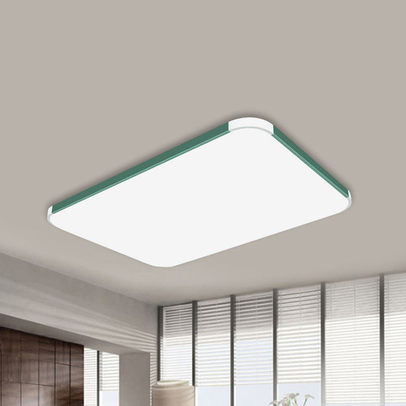 Geometric Led Flush Mount Lamp In Macaron Colors - 12/15/17 Wide