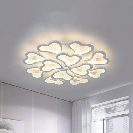 Hearts Bedroom Led Flush Lamp - Modern Ceiling Mount Light Fixture