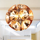 Modern Metal Chrome/Gold Led Ball Pendant Light Fixture - White/Warm 7/11 Dia