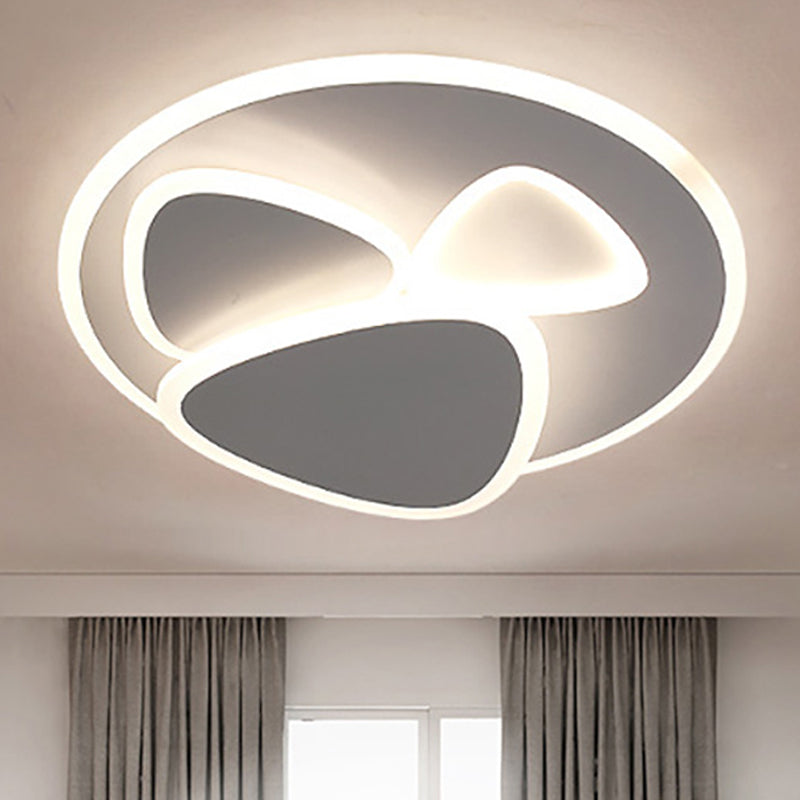 Modern Metal And Acrylic Led Flush Ceiling Light In White/Warm 19.5/31 Wide