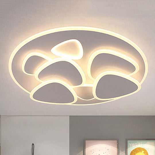 Modern Metal And Acrylic Led Flush Ceiling Light In White/Warm 19.5/31 Wide White / 31 Warm
