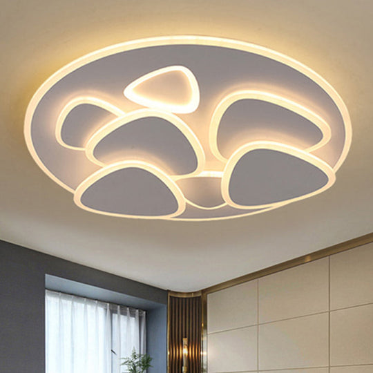Modern Metal And Acrylic Led Flush Ceiling Light In White/Warm 19.5/31 Wide