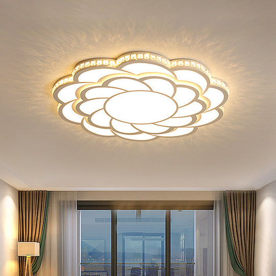 Blossom Large Flush Mount Led Crystal Accent Lamp - 31.5’/39’ Wide Warm/White Light
