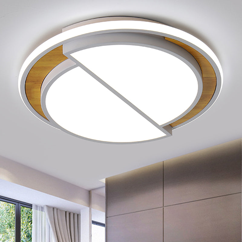 Modern Led Flush Mount Light In Black/White With White/Warm Glow 16.5/20.5 Wide White / 16.5