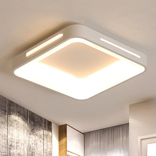 Modern White/Warm Led Flush Mount Ceiling Light In 3 Sizes White / 14