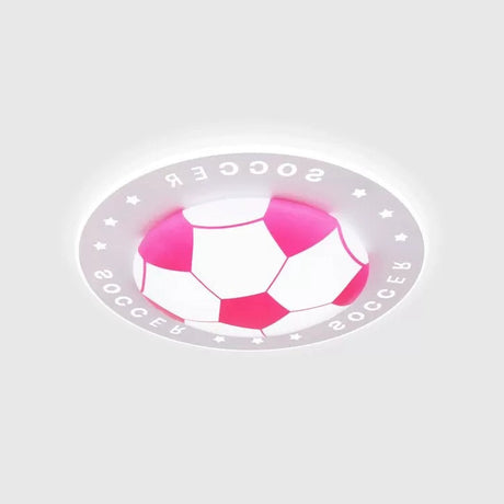 Stylish Acrylic Football Flush Ceiling Light For Study Room And Kitchen Sports Theme